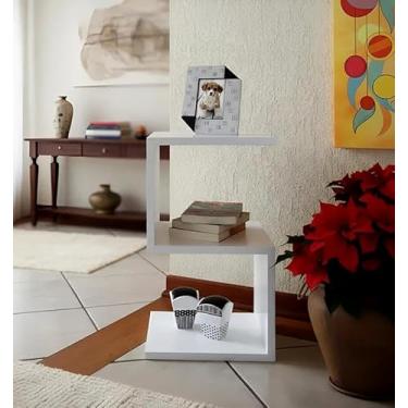 Imagem de Mesa "S" Lateral de Apoio Cabeceira ou Criado Mudo - Branco Laca