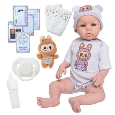Imagem de Boneca Reborn Abigail Princesa 48cm Recém Nascida Acessórios - Cegonha