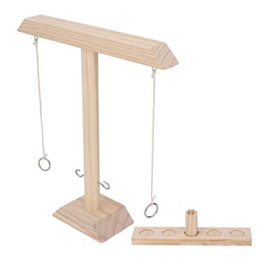 Imagem de Akozon Jogo de Gancho e Anel - Jogo Interativo de Arremesso de Madeira para Diversão Em Família - Ideal para Crianças e Adultos Melhore a Coordenação Olho mão