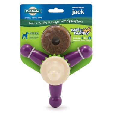Imagem de PetSafe Busy Buddy Jack Desafiador de Cachorros – Mastigadores Resistentes – Anéis Incluídos – Pequeno, Médio, Grande