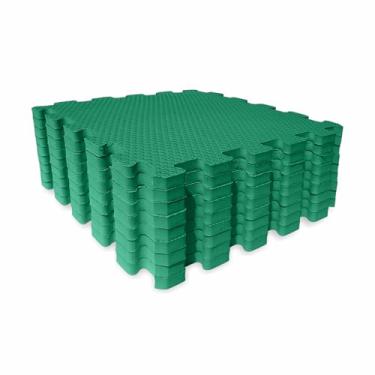 Imagem de SELLER Tapete de Encaixe em EVA – 9 peças 31×31 cm,10mm espessura, superfície antiderrapante, modular tipo quebra-cabeça, piso infantil (Verde)