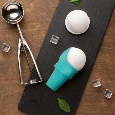 Imagem de 2 peças de concha de sorvete PP reutilizável cone de sorvete copo de petisco congelado, design compacto e leve, experiência divertida, para crianças, presentes de festa de verão