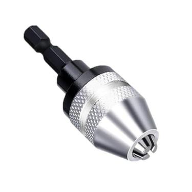 Imagem de Mandril de broca sem chave 0,3-3,6 mm, ferramenta de conversão de haste sextavada de 1/10.2 cm, mandril adaptador de troca rápida para furadeira elétrica (prata)