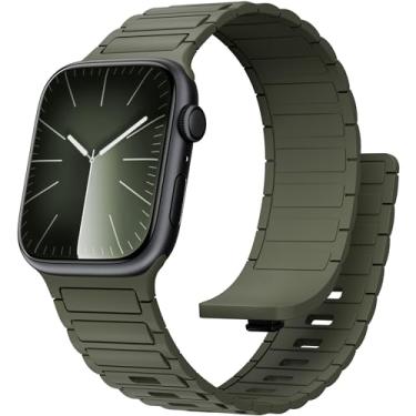 Imagem de Pulseira magnética esportiva para Apple Watch Ultra/2/3 de 49 mm, 45 mm, 46 mm, 44 mm, 42 mm, 41 mm, 40 mm, 38 mm, para Apple Watch, séries 11, 10, 9, 8, 7, 6, 5, 4, se 2