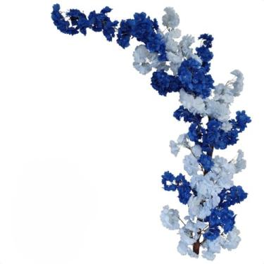 Imagem de Planta Artificial, Flores Artificiais Jardim Vertical Cerejeira Muro Inglês Pendente(Esquerda Azul)