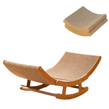 Imagem de Cama Arranhador para Gatos 2 em 1 com Base de Madeira e Papelão Resistente | Estilo Balanço | Para Gatos Filhotes e Adultos