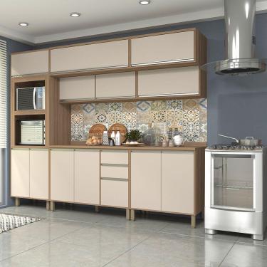 Imagem de Cozinha Completa 5 Pçs Espaço Micro-ondas E Tampo 270cm Lari Vanilla/connect
