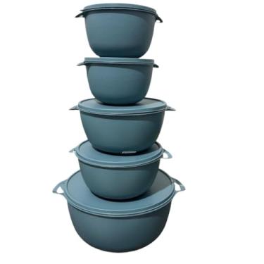 Imagem de Potes Hermeticos para Mantimentos,Kit Jogo de Cozinha C/15 Potes de Plastico Hermetico Resistente Ideal para Armazenar Alimentos+Jarra(Kit 5 Peças - AZUL GRAFITE)