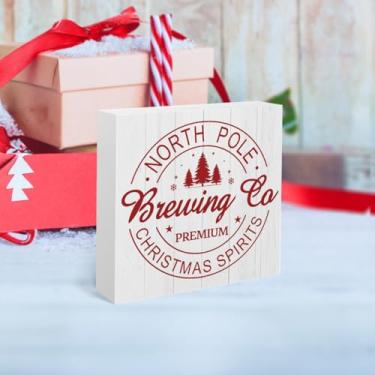 Imagem de Decoração de mesa de Natal do polo norte, decorações de Natal vintage para casa, quinta, cozinha, quarto, Natal, meia, mesa, prateleira, placa, 12 x 12 cm