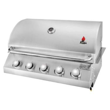 Imagem de Churrasqueira a Gás de Embutir 5 Queimadores Aço Inox á Bafo Chaleur G