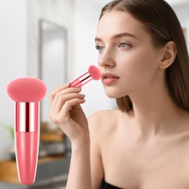 Imagem de Esponja de maquiagem com alça de cunha de cogumelo em pó para base beleza cosméticos esponja esponja pincel de maquiagem (vermelho melancia)