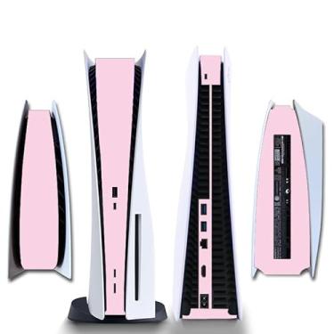 Imagem de Adesivo de película protetora lateral PS5 Disk Edition Skin decalque capa para console PS5 (rosa claro)