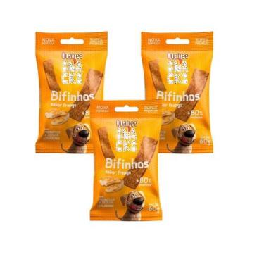 Imagem de Kit Petisco Para Cães Quatree Snacks Bifinhos Sabor frango, 03 unidade