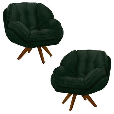 Imagem de Kit 2 Poltronas Decorativas Giroud Veludo Verde