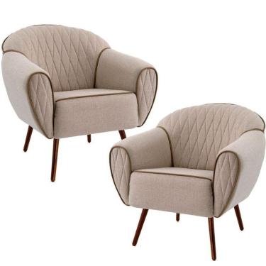 Imagem de 02 Poltronass Sala de Estar Pés Palito Sacha Tressê Rústico