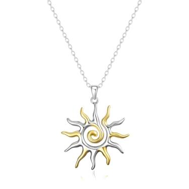 Imagem de Rnivida Colar com pingente em espiral para mulheres, joia banhada a ouro 14k com corrente de aço inoxidável ajustável de 45 cm, Medium, Aço inoxidável, Sem Pedra Preciosa