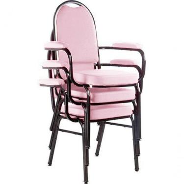 Imagem de Kit Com 3 Cadeiras Para Auditório Linha Hotel Rosa