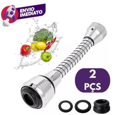 Imagem de Kit Bico Extensor Torneira Pia Cozinha Lavatório Chuveirinho Prolongad