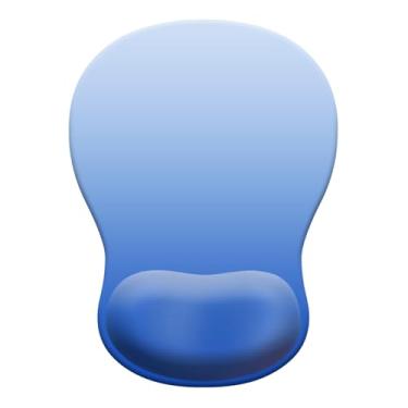 Imagem de Mouse pad de gel com descanso de pulso, mouse ergonômico côncavo com base de poliuretano antiderrapante e superfície lisa, tapete de acessórios de mesa confortáveis para escritório, jogos em casa e