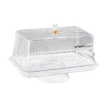 Imagem de Nishiyuenyi Stand de bolo com cúpula Dome Delish Display Display High Perde Perguas Sirvando Bandeja Placa de Frutas para Festivais Festa de Casamento, Base Clara de 42.5 Cm