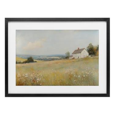 Imagem de Stupell Industries Impressão emoldurada cinza Little House Prairie Landscape Under Glass, design by Petal Prints Design, 14 x 20