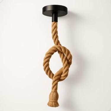 Imagem de Pendente Luminária de Corda Sisal 1 Metro Estilo Retrô Vintage Rústico E27 Bivolt 127v e 220v para Área Interna