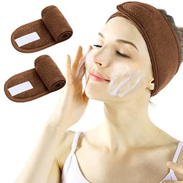 Imagem de Faixa de cabelo spa para maquiagem facial com adesivo mágico ajustável para cuidados com a pele para lavar o rosto e esportes