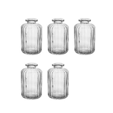 Imagem de Kit 5 Vasos Decorativo em Vidro Jarrinho Flores Solitário Mesa Posta