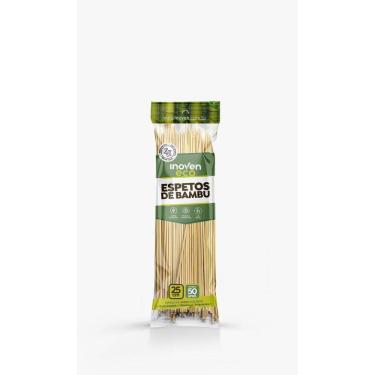 Imagem de Espeto De Bambu 25Cm Para Churrasco Gourmet Petiscos 500 Und