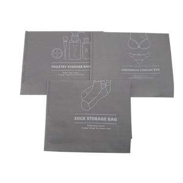 Imagem de Kit 3 Sacos Organizador Para Viagens Para Maquiagem, Calcinhas e Produtos de Beleza, Produto Linha Premium Design Elegante (CINZA)
