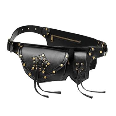 Imagem de barenx Bolsa de cintura gótica Steampunk com perna caída, pochete de ombro, bolsa transversal