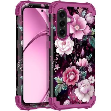 Imagem de Rancase Capa compatível com Galaxy A36 5G/A56 5G, proteção resistente à prova de choque de três camadas de plástico rígido + capa protetora de borracha de silicone macio para Samsung A36/A56, brilha