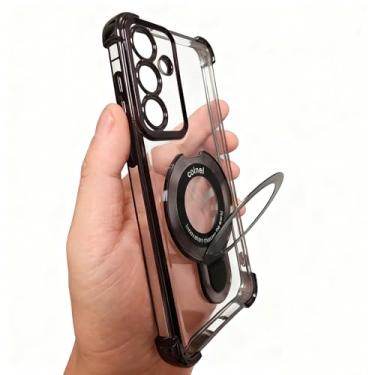 Imagem de Buliangren Capa compatível com Samsung Galaxy A15 5g capa macia protetora com suporte de anel capa de telefone transparente para Samsung a15 5g, preta