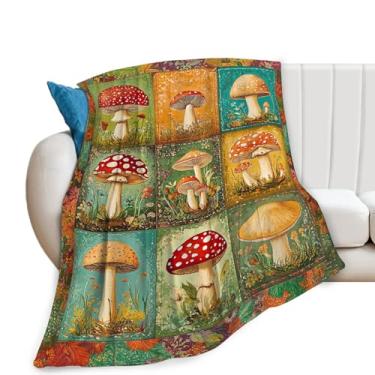 Imagem de Cobertor de cogumelo, cobertor de cogumelo, plantas, presentes tropicais, cobertores, coisas de flanela de lã para mulheres, homens, meninos, meninas, amantes, adultos, roupa de cama macia, presente