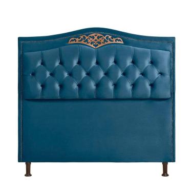 Imagem de Cabeceira Holanda 195cm King Size Estofada Veludo Speciale Home Azul