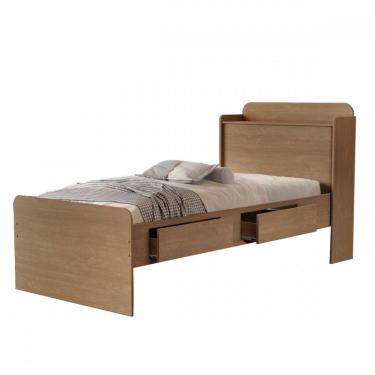 Imagem de Cama De Solteiro Com Baú Tamiris Castanho Wood Cambel Castanho Wood