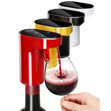 Imagem de Redsack Dispenser de decantador de vinho elétrico bomba de dosador de soju e uísque quantidade ajustável Acessórios de licor Bomba de vinho para despejar fácil de usar dispensador de vinho (vermelho)