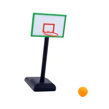Imagem de Esquirla Cesta de basquete para casa de bonecas com bola - Acessórios para casa de bonecas em escala 1/12 - Miniatura e realista para decoração de