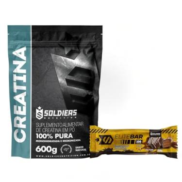 Imagem de Kit: Creatina 600g + Barrinha Elitebar Pão de Mel 10g Soldiers Nutrition