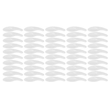 Imagem de Espátulas de colher cosmética em formato curvo, lavável, reutilizável, colher de creme para cuidados faciais, cola de unhas, 50 peças de plástico