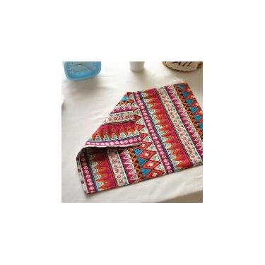 Imagem de 1 peça jogo americano impresso boêmio colorido design de bandeira de mesa para casas de família, pousadas, salas de chá, cafeterias e cozinha, vermelho