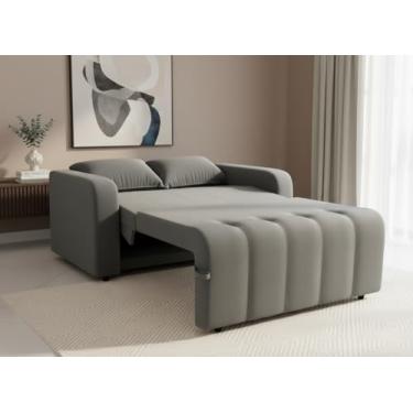 Imagem de Sofa Cama Amora New 3 Lugares Suede Veludo Sofisticado (Cinza)