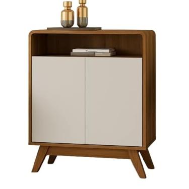 Imagem de Buffet Aparador 2 Portas Peça Moderna e Funcional, com Amplo Espaço Interno, Acabamento Elegante para Organizar e Decorar Salas de Jantar ou Estar com Charme e Praticidade (Natura/Off White)