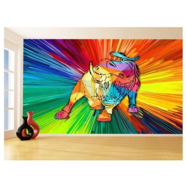 Imagem de Papel De Parede 3D Animais Pop Art Touro Bull 3,5M Pxa178 - Você Decor