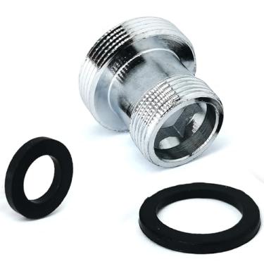 Imagem de 1 kit adaptador de aerador de torneira prata, rosca macho M16 x 1 mm para rosca macho M22, conexão de encaixe do adaptador extensor de torneira de pia de cozinha de latão (tipo estendido, M16x1mm-M22)