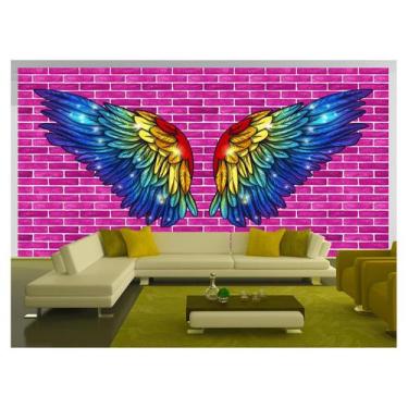 Imagem de Papel De Parede 3D Arte Asas Selfie Insta Cores 3,5M Tra449 - Você Dec