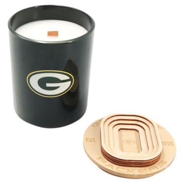 Imagem de Proformance Home Vela de vidro NFL Green Bay Packers Stadium Wood Top