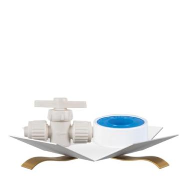 Imagem de PEX Pacote de válvula de suprimento de plástico PEX de 1,27 cm com fita de vedação de rosca – Válvula durável para conexão de linha de água e prevenção de vazamento — Conjunto de presente (2 itens)