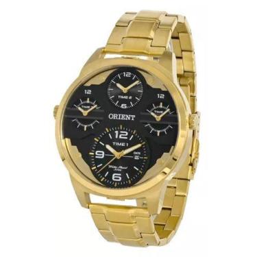 Imagem de Relógio orient masculino dourado dual time mgsst002 p2kx