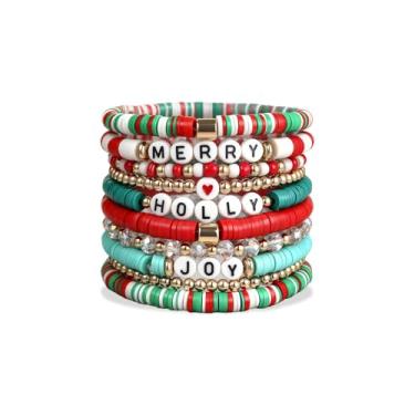 Imagem de KummerSaprk Pulseiras de Natal para mulheres, árvore de Natal, Papai Noel, boneco de neve, pulseira de floco de neve, joias de férias, roupas de férias